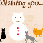 猫と雪だるま